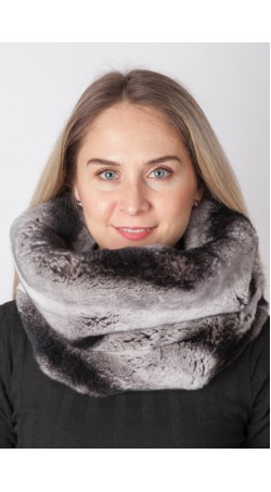 Rex rabbit fur neck warmer- Horizontal effect